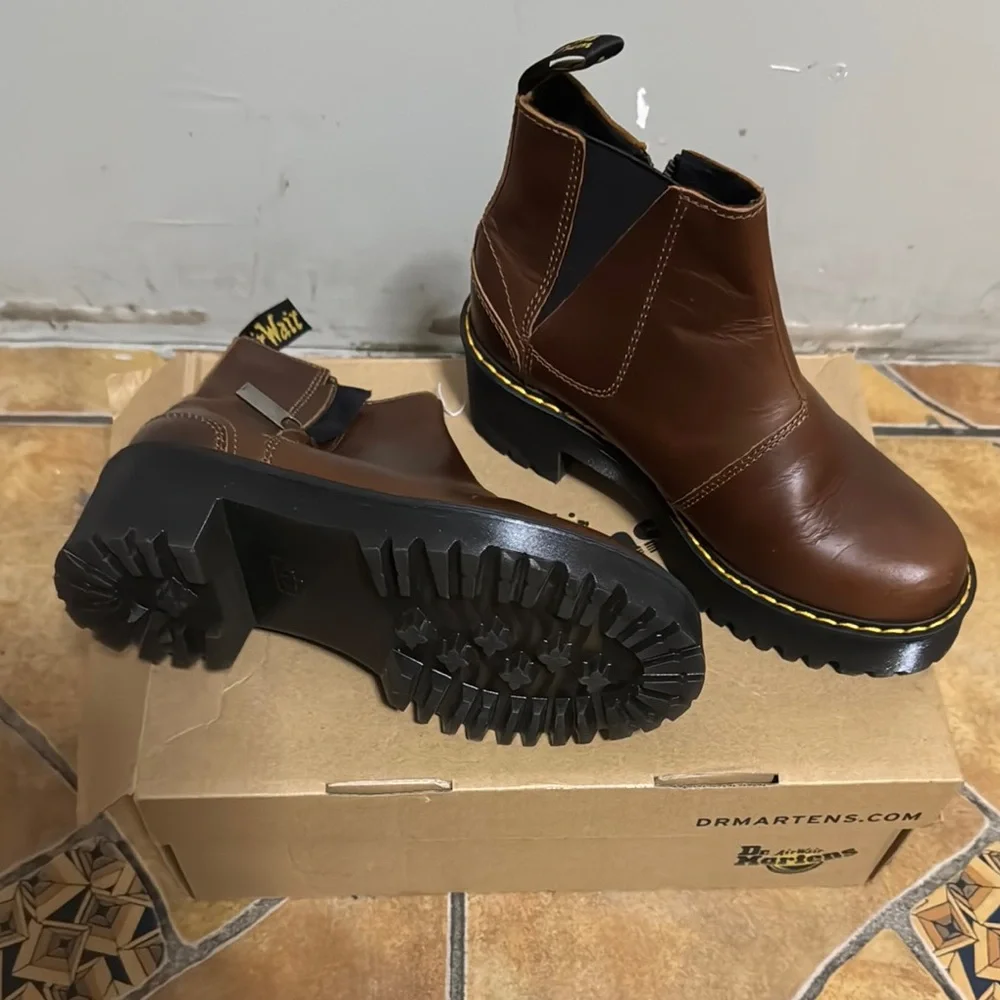 Dr. Martens Brown Leather Boots - Picture 2 of 5